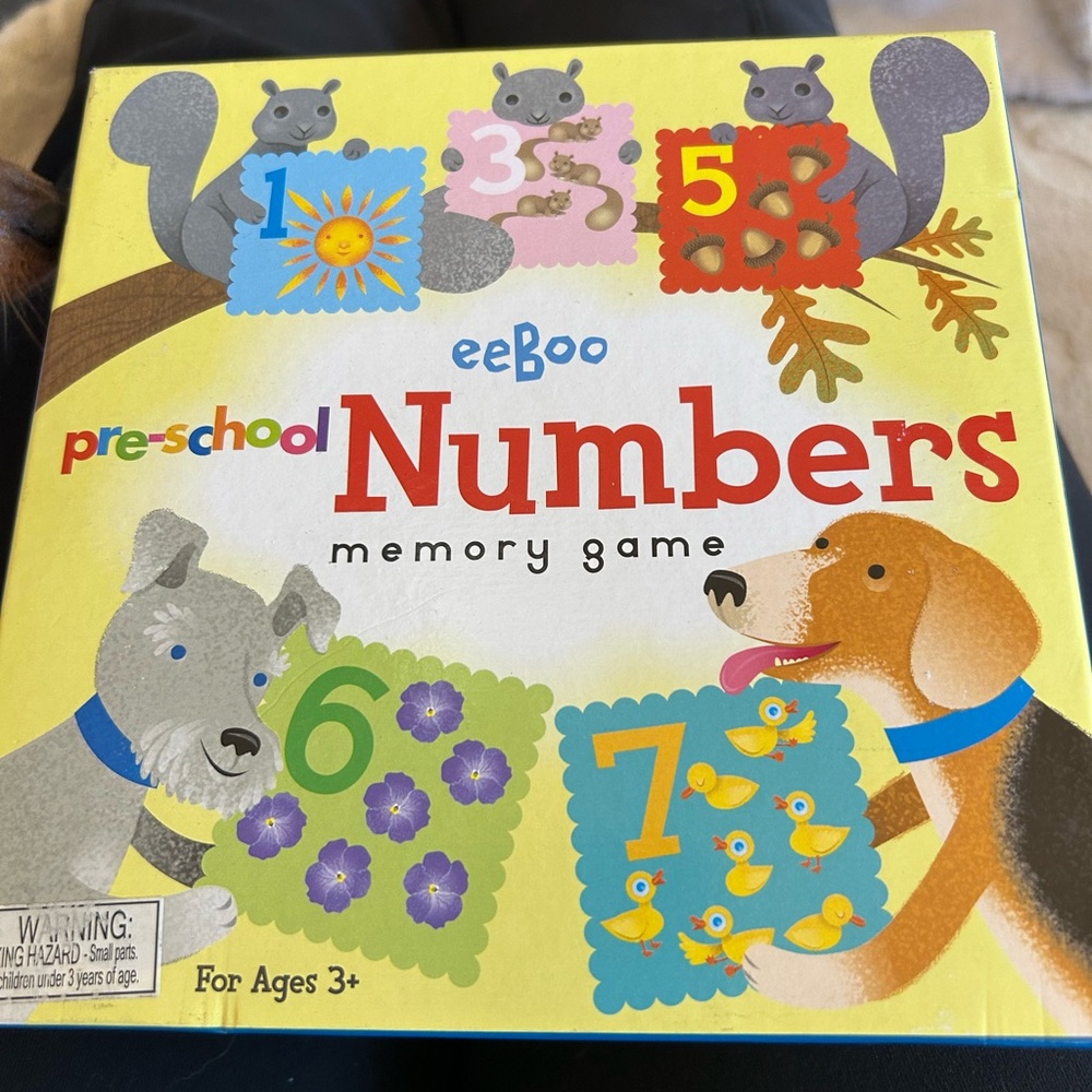 EEBOO Pre-School Memory Game Numbers Ages 3+